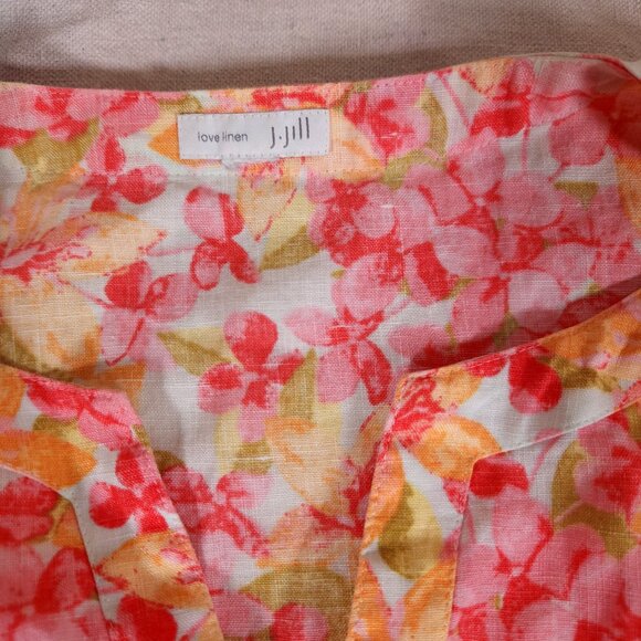 J JILL Love Linen Collection Linen Floral Sleeveless Dress FOR SIZE SEE PHOTOS - Picture 13 of 16